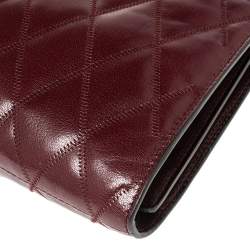 Pre Owned حقيبة كتف جيفنشي جيم جلد مبطن عنابي كبيرة