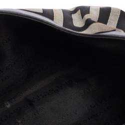 Pre Owned Givenchy Black Monogram Canvas and Leather Buckle Flap Hobo