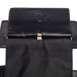 Pre Owned Givenchy Black Monogram Canvas and Leather Buckle Flap Hobo