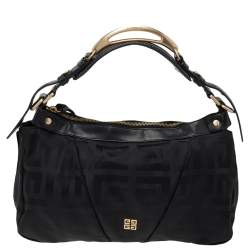 مملوكة مسبقًا حقيبة ساتشل جيفنشي جلد وكانفاس بالشعار أسود