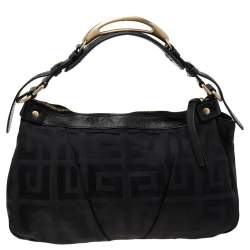 مملوكة مسبقًا حقيبة ساتشل جيفنشي جلد وكانفاس بالشعار أسود