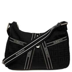 Pre Owned Givenchy Black Signature Canvas Shoulder Bag