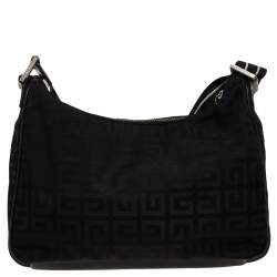 Pre Owned Givenchy Black Signature Canvas Shoulder Bag