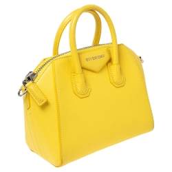 Pre Owned حقيبة ساتشل جيفنشي انتيغونا جلد أصفر صغيرة