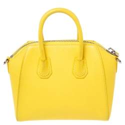 Pre Owned حقيبة ساتشل جيفنشي انتيغونا جلد أصفر صغيرة