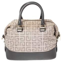 Givenchy Grey Signature Canvas and Leather Convertible Satchel