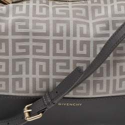 Pre Owned Givenchy Beige/Grey Monogram Canvas and Leather Hobo