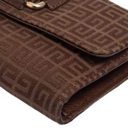 Pre Owned Givenchy Brown Monogram Canvas Long Trifold Wallet