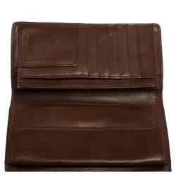 Pre Owned Givenchy Brown Monogram Canvas Long Trifold Wallet