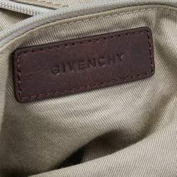 Pre Owned حقيبة كتف جيفنشي جلد ودينم بني/أزرق