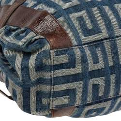 Pre Owned حقيبة كتف جيفنشي جلد ودينم بني/أزرق