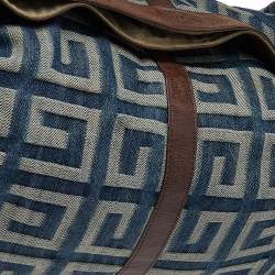 Pre Owned حقيبة كتف جيفنشي جلد ودينم بني/أزرق