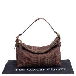 Pre Owned Givenchy Brown Signature Fabric Hobo