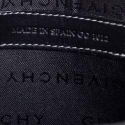 Pre Owned Givenchy Black/Grey Signature Canvas and Leather Small Baguette Bag