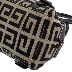 Pre Owned حقيبة ساتشل  جيفنشي جلد وكانفاس أسود / رصاصي بالشعار صغيرةة