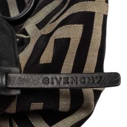 Pre Owned حقيبة ساتشل  جيفنشي جلد وكانفاس أسود / رصاصي بالشعار صغيرةة