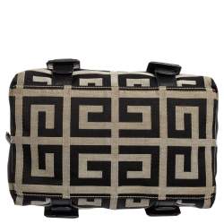 Pre Owned حقيبة ساتشل  جيفنشي جلد وكانفاس أسود / رصاصي بالشعار صغيرةة