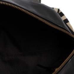 Pre Owned حقيبة ساتشل  جيفنشي جلد وكانفاس أسود / رصاصي بالشعار صغيرةة