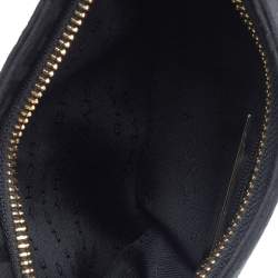 مملوكة مسبقًا حقيبة كتف جيفنشي جلد وكانفاس أسود مزينة دلاية بشراشيب