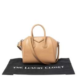 Pre Owned Givenchy Beige Leather Mini Antigona Satchel