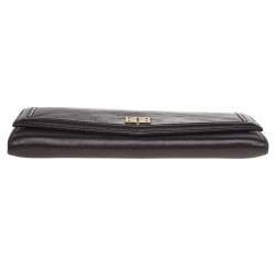 Pre Owned Givenchy Brown Leather Flap Continental Wallet