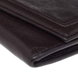 Pre Owned Givenchy Brown Leather Flap Continental Wallet