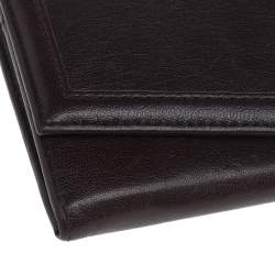 Pre Owned Givenchy Brown Leather Flap Continental Wallet