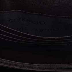 Pre Owned Givenchy Brown Leather Flap Continental Wallet