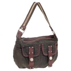 Givenchy Brown Canvas And Leather Baguette Bag