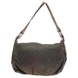 Givenchy Brown Canvas And Leather Baguette Bag