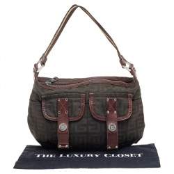 Givenchy Brown Canvas And Leather Baguette Bag