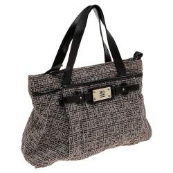 Pre Owned Givenchy Brown Monogram Canvas and Patent Leather Tote