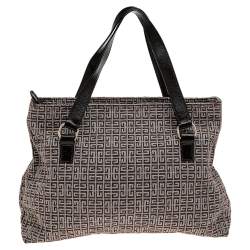 Pre Owned Givenchy Brown Monogram Canvas and Patent Leather Tote