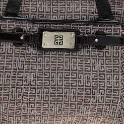 Pre Owned Givenchy Brown Monogram Canvas and Patent Leather Tote