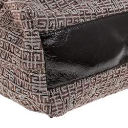 Pre Owned Givenchy Brown Monogram Canvas and Patent Leather Tote