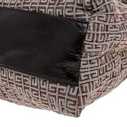 Pre Owned Givenchy Brown Monogram Canvas and Patent Leather Tote