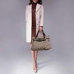 Pre Owned Givenchy Brown Monogram Canvas and Patent Leather Tote