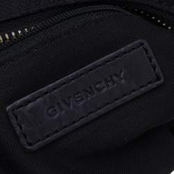 Pre Owned Givenchy Black Leather And Canvas Buckle Hobo