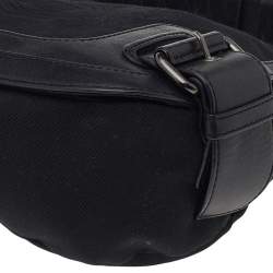 Pre Owned Givenchy Black Leather And Canvas Buckle Hobo