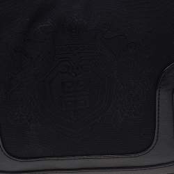 Pre Owned Givenchy Black Leather And Canvas Buckle Hobo