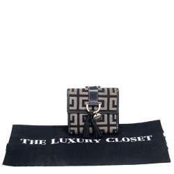 مملوكة مسبقًا Givenchy Grey/Black Signature Canvas and Leather Compact Wallet
