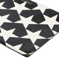 Pre Owned Givenchy White/Black Star Print Large Pouch