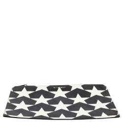 Pre Owned Givenchy White/Black Star Print Large Pouch