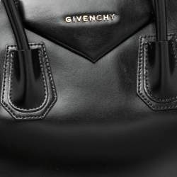 مملوكة مسبقًا حقيبة ساتشل جيفنشي انتيغونا متوسطة جلد غلودي سوداء