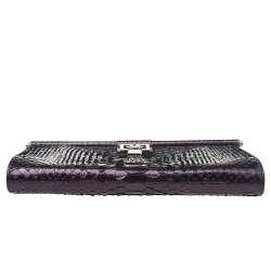 مملوكة مسبقًا حقيبة كتف جيفنشي جلد ثعبان بنفسجي 