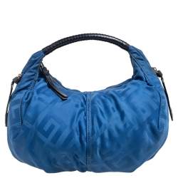 Pre Owned Givenchy Blue/Black Monogram Zip Hobo