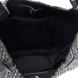Pre Owned Givenchy Grey/Black Monogram Canvas And Leather Hobo