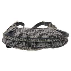 Pre Owned Givenchy Grey/Black Monogram Canvas And Leather Hobo