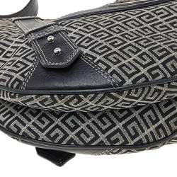 Pre Owned Givenchy Grey/Black Monogram Canvas And Leather Hobo