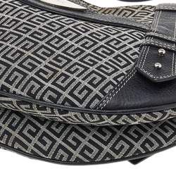 Pre Owned Givenchy Grey/Black Monogram Canvas And Leather Hobo